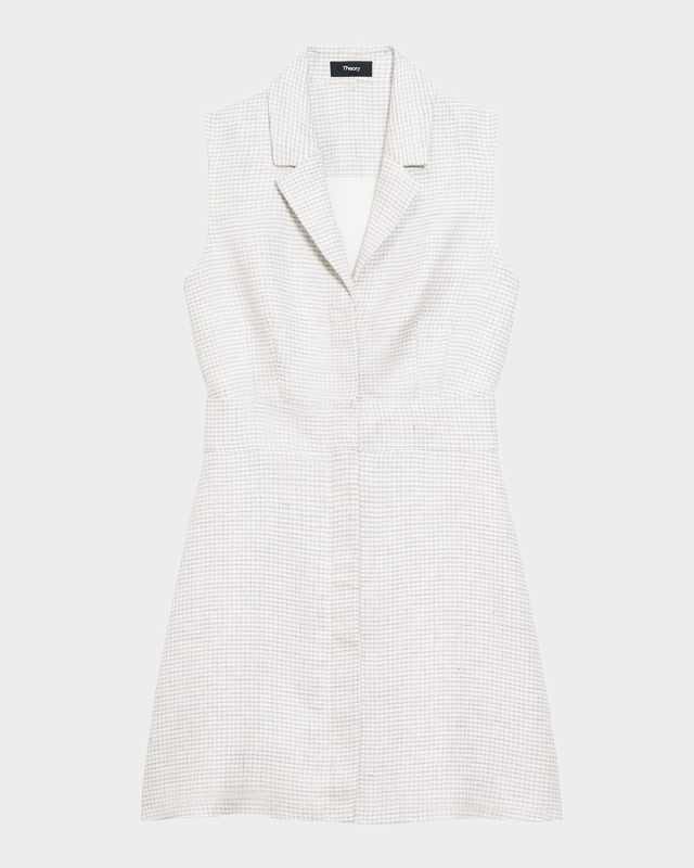 Houndstooth Front Zip Mini Dress
